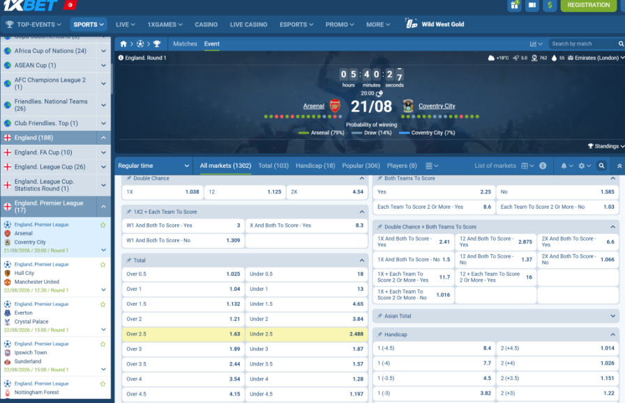 1xbet betting