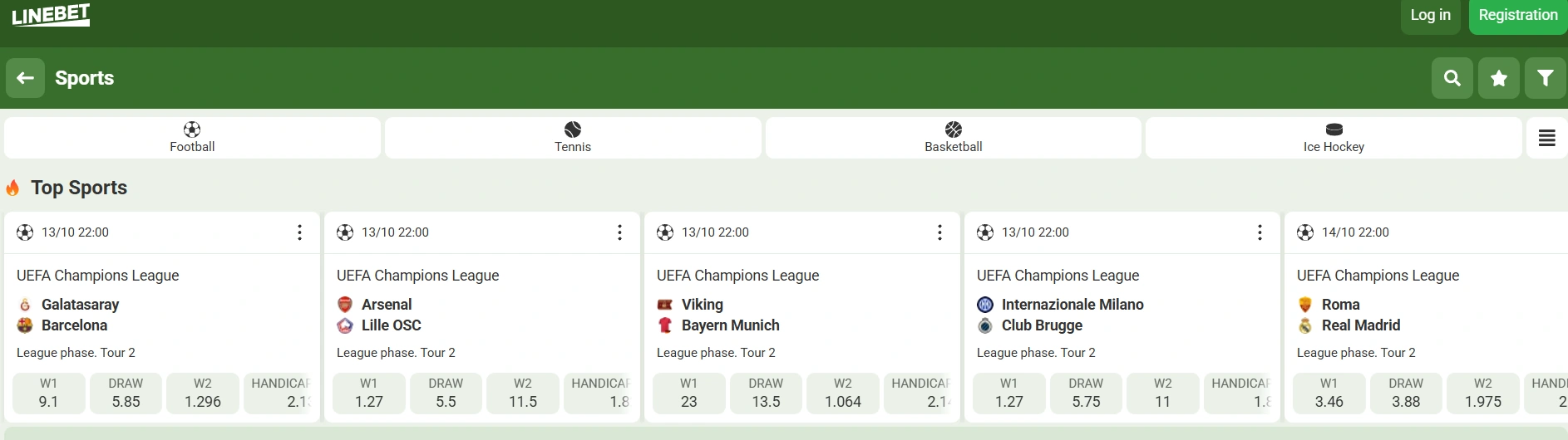 Linebet-sports-betting-odds-board