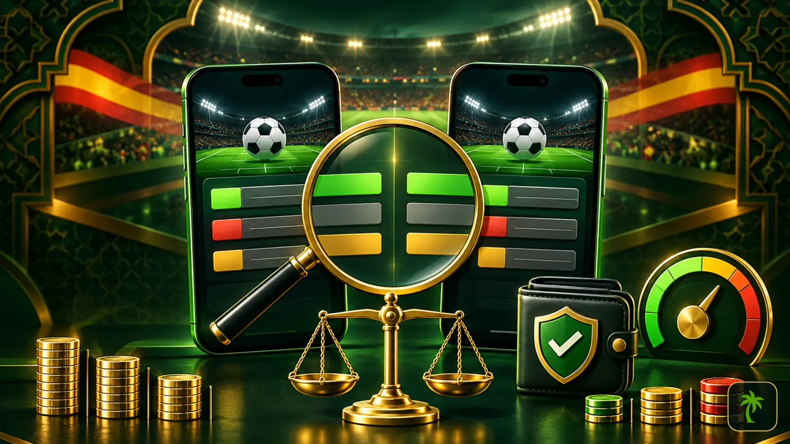 مقارنة بين تطبيقين للمراهنة على الدوري الإسباني من حيث الاحتمالات والدفع وأمان الحساب والسرعة