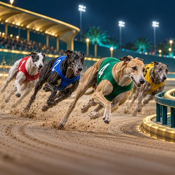 Lévriers en pleine course sur la piste – meilleurs sites de paris sur les lévriers dans les pays arabes