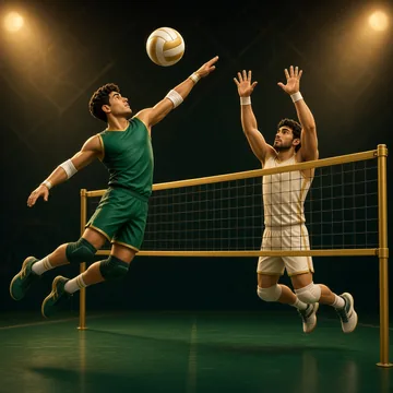 Volleyball players at the net – best volleyball betting sites in Arab countries